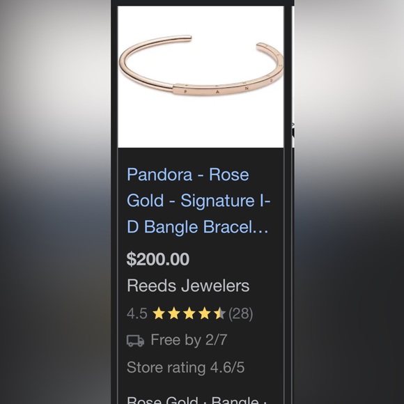 Pandora Signature I-D Rose Gold Plated Silver Bangle - Picture 9 of 9
